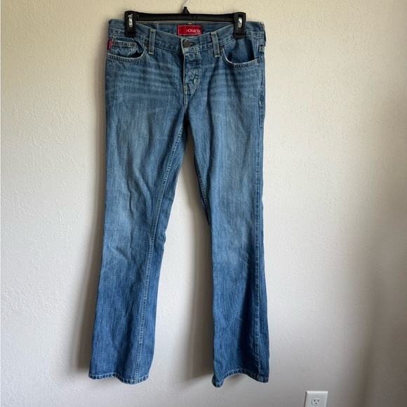 Vintage 2000s Hollister Denim Mid Wash Low Rise Button Fly Bootcut Jean Womens 5 - Picture 1 of 4